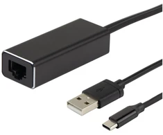 Eterneto adapteris DELTACO transliavimo įrenginiams, 1 m, 100 Mbps, USB-A + USB-C, juodas / USBC-CAST-ETH / 1903162