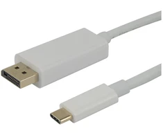 USB-C - DisplayPort kabelis DELTACO, 4K UHD, paauksuotas, 2 m, baltas / USBC-DP200A / 1903811
