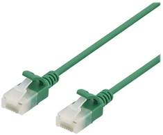 DELTACO U/UTP Cat6a jungiamasis kabelis, plonas, 3,5 mm skersmens, 1 m, žalias