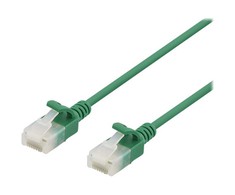 DELTACO U/UTP Cat6a jungiamasis kabelis, plonas, 3,5 mm skersmens, 2 m, žalias