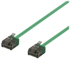 DELTACO U/UTP Cat6a jungiamasis kabelis, plokščias, 0,5 m, 1 mm storio, žalias