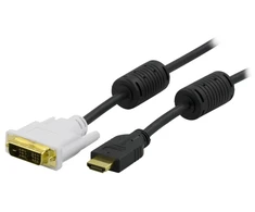 Deltaco - Vaizdo kabelis - vienos grandinės - HDMI / DVI - HDMI (patinas) į DVI-D (patinas) - 50 cm - juodas