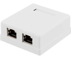 Deltaco VR-218, Plokščias, Baltas, RJ-45, RJ-45, Lizdas, Lizdas