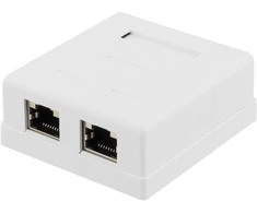 Deltaco VR-218, Plokščias, Baltas, RJ-45, RJ-45, Lizdas, Lizdas