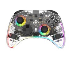 Žaidimų valdiklis DELTACO GAMING belaidis skaidrus „Switch 2“ su C mygtuku, RGB, makro mygtukais GAM-198-T / 4222477