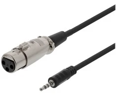 Deltaco XLR-2000, XLR, Lizdas, 3,5 mm, Kištukas, 1,5 m, Juodas