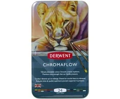 Derwent „Chromaflow“ spalvotų pieštukų rinkinys, 24 vnt.