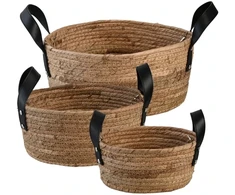 Lumarko Det Gamle Apotek Basket set, H 14/11/10 cm, Dia. 30/27/20 cm, 3-pack, Natural (27394030)