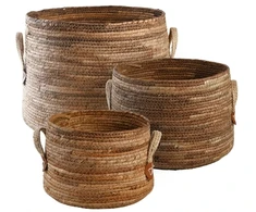 Lumarko Det Gamle Apotek Basket set, H 37/28.5/21.5 cm, Dia. 49/39/30.5 cm, 3-pack, Natural (27394015)