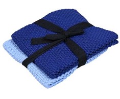 Rankšluostis E-cloth Det Gamle Apotek Knitted dish cloth, h25xw25cm, 100% cotton oeko-tex, 2/set, mėlynas/lightblue (24274025)