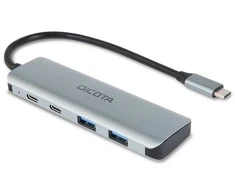 USB Adapteris - DICOTA D32061 4-in-1 10 Gbps Sidabrinis