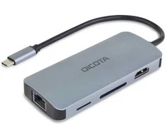 Dicota USB-C šakotuvas, 8 vnt., 1 daugiafunkcis šakotuvas, 4K PD, 100 W