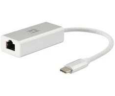 Digital Data Communications „LevelOne USB-0402“ gigabito USB-C tinklo adapteris – laidinis – USB C tipo – Ethernet – 1000 Mbps – sidabrinis (USB-0402 V4)