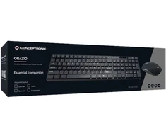 Digital Data Communications Conceptronic Belaidė klaviatūra ir pelė Kit, Spanish išdėstymas, Full-size (100%), Wireless, RF belaidė, QWERTY, Juodas, su pele