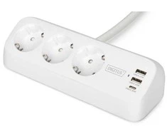Digitus 3-way office socket strip with 2x USB-A and 1x USB-C connections | DA-70626