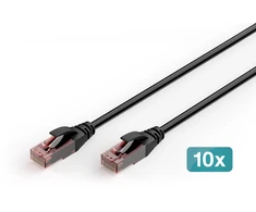 Digitus CAT 6 U/UTP lauko tinklo kabelis, PE, 10 vnt., 3 m, Cat6, U/UTP (UTP), RJ-45, RJ-45, Juodas