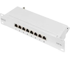 DIGITUS CAT 6A, E klasės komutacinė panelė, ekranuota, juoda