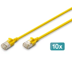 Digitus CAT 6A F-FTP plonas pataisymo laidas, 1,5 m, geltonas, 10 vienetų, 1,5 m, Cat6a, F/FTP (FFTP), RJ-45, RJ-45, geltonas
