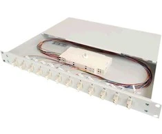 Assmann Electronic DIGITUS šviesolaidinis stumdomas sujungimo dėžė 1U Įrengtas 24x LC dupleksas, įskaitant. M 25 Screw Splice Cassette OM3 Color Pigtails Adapteris