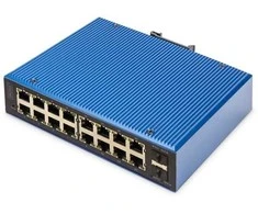 Šakotuvas Digitus Industrieller 16+2-Port L2 managed Gigabit Ethernet PoE, Switch