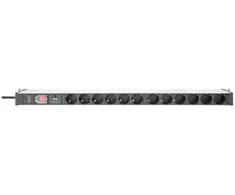 DIGITUS PDU 1HE 12xSchuko 16A Ausgnge 230V/16A juodas
