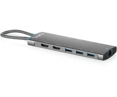 Digitus Doko stotelė usb-c 11-portowa, hdmi 8k/30hz + hdmi 4k/60hz, 3x usb-a + 2x usb-c 3.2 gen1, 2x usb-a 2.0, rj45, power delivery 100w, mst/sst