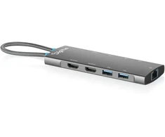 Digitus Doko stotelė usb-c 9-portowa, 2x hdmi 4k/60hz, 4x usb-a + 1x usb-c 3.2 gen1, rj45 gigabit, power delivery 100w, mst/sst, kabelis 18cm