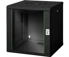 Digitus Sieninis spintinis stovas Unique serija - 600x600 mm (PxG), sieninis stovas, 12U, 100 kg, Rakto spyna, Stovo bėgiai, Juoda