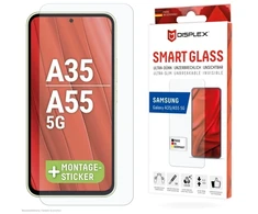 Displex išmanusis stiklas (9H), skirtas „Samsung Galaxy A35/A55 5G“, tvirtinimo lipdukas, nedūžtantis, „Samsung“, „Galaxy A35/A55 5G“, sausas klijavimas, atsparus purvui, atsparus įbrėžimams, atsparus smūgiams, atsparus smūgiams, permatomas, 1 vnt.