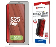 Displex Privatumo ekrano apsauginė plėvelė (10H), skirta Samsung Galaxy S25 Edge, Eco montavimo rėmelis, privatumo filtras, Samsung, Galaxy S25 Edge, sausas klijavimas, atsparus dulkėms, atsparus smūgiams, atsparus įbrėžimams, atsparus smūgiams, permatoma, 1 vnt.