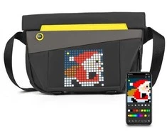 Divoom Pixoo Sling Bag V Premium Laikapstākļu izturīga soma ar Led Pixel Art Displeju &amp; App vadību Melna