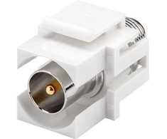 DKT IEC kištukas į F kištuką, Keystone adapteris, baltas
