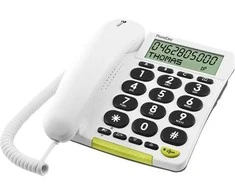 Doro PhoneEasy 312cs, Analoginis telefonas, Laidinis ragelis, Garsiakalbis, 30 įrašų, Skambintojo ID, Balta