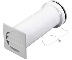 Duka Ventilation Teleskopinis vožtuvas su virvele, baltas/pilkas