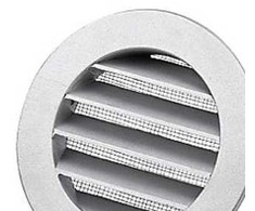 Duka Ventilation Duka DUSAV apvalus Ø125 mm - Aliuminis, aliuminis, su flanšu ir sujungimo mova
