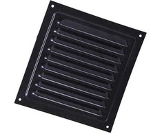 Duka Ventilation Venetianiškos žaliuzės su tinkleliu nuo vabzdžių 200x200 mm, juodos, MVM
