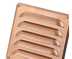 Duka Ventilation Venecijietiškos žaliuzės su tinkleliu nuo vabzdžių 150 x 150 mm, varinės, 152.1 tipo