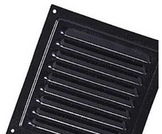 Duka Ventilation Venetianiškos žaliuzės su tinkleliu nuo vabzdžių 200x200 mm, juodos, MVM