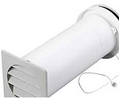 Duka Ventilation Teleskopinis vožtuvas Ø105 mm, 260/400 mm, pilkas/baltas, maišelyje, 400 tipas