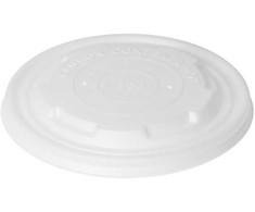 Duni Plastikinis dangtelis Ø115 mm biologiškai skaidus CPLA baltas dubenėliui/puodeliui, 16 pakuočių x 50 vnt./kartoninėje dėžėje