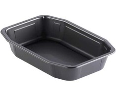 Duni 1 skyriaus padėklas 800 ml 215x148x40 mm HMR PP juodas, 328 vnt. dėžėje