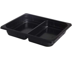 Duni Padėklas 2 skyrių 1/2GN 325x265x50 mm PP juodas, 100 vnt./kartoninė dėžė