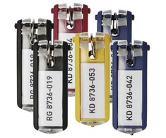 Patvarus raktų pakabukas KEY CLIP DURABLE MIX OF COLORS 24vnt.