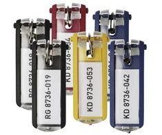 Patvarus raktų pakabukas KEY CLIP DURABLE MIX OF COLORS 24vnt.