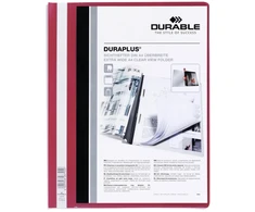 Laikiklis Durable DURAPLUS, raudonas, A4, 1 kišenė