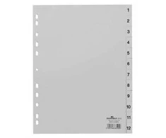 Durable 651210, Skaitmeninė indeksavimo lentelė, Polipropilenas (PP), Pilkas, Portretinis, Pilno dydžio A4 portretinis, 230 mm