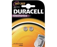 Duracell 303/357, Vienkartinės baterijos, SR44, Sidabro oksidas (S), 1,5 V, 2 vnt., Mygtukas/moneta
