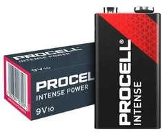 Duracell „Procell Alkaline Intense Power“ 9 V baterijos (10 vnt., E tipo (9 voltų))