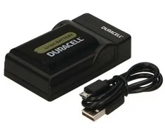 Duracell skaitmeninio fotoaparato akumuliatoriaus įkroviklis, USB, vidinis akumuliatoriaus įkroviklis, Sony NP-FP50, 70, 90, 51, 71, 91, juodas, 5 V, 5 V