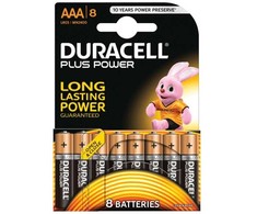 Duracell MN2400B8, Vienkartinės baterijos, AAA, Šarminės, 1,5 V, 8 vnt., 48 mm